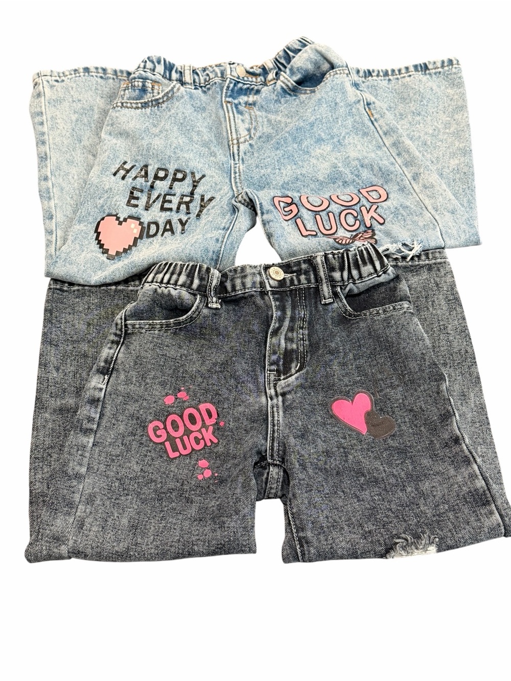 Shein Girls Graphics Wide Leg Jeans